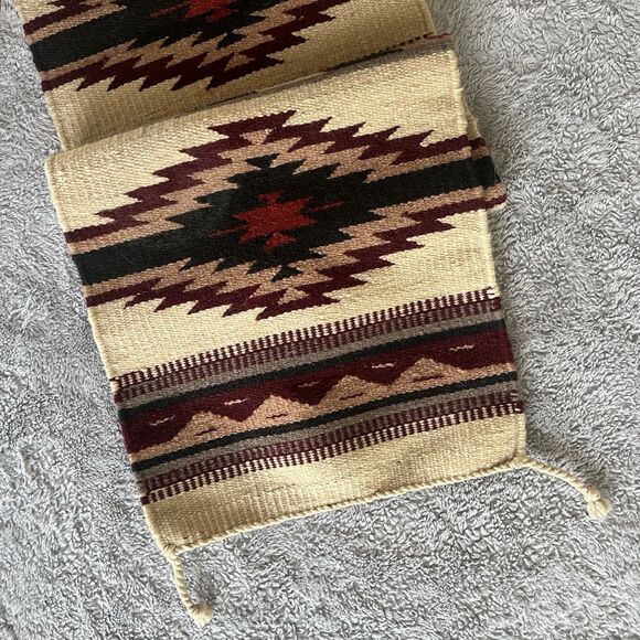 El Paso Saddle Blanket Co. Maya Modern Wool Table Runner Southwest  78.5”X15” - Picture 6 of 10